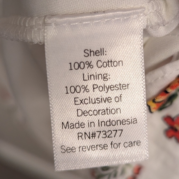 LC Lauren Conrad Floral Cotton Dress - White, Red Vintage Look - Picture 5 of 6